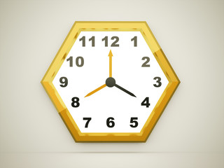 Yellow hexagonal clock