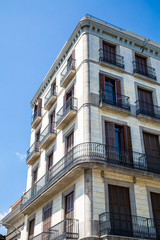 Fototapeta premium Wrought Iron around Balconies of Old Barcelona Hotel