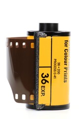Farbfilm isoliert auf weißem Hintergrund
