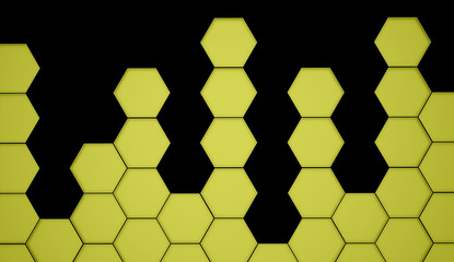 Gold abstract hexagonal background