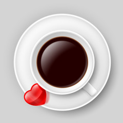 Cup of coffee with heart