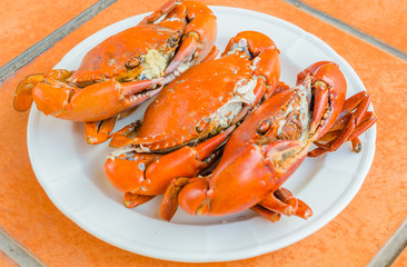 Grilled Crab on white plate