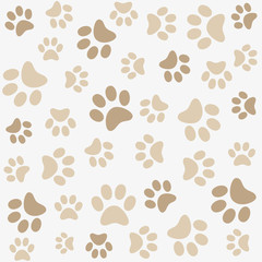Seamless animal pattern of paw footprint - 61724332