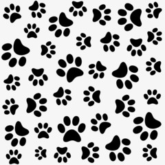 Seamless animal pattern of paw footprint
