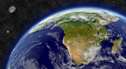 Fototapeta na wymiar South Africa on planet Earth