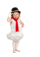 Child in Snowman Christmas Dance Costume