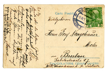 old used postcard