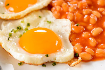 Yolk egg and bean