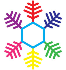Fototapeta premium Colorful Snow Flake