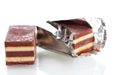 Сhocolate candy isolated on white