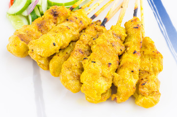 Pork satay thai cuisine food