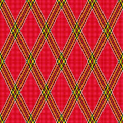Rhombic tartan red fabric seamless texture