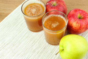 Healthy fresh juice of apples close up