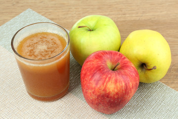 Healthy fresh juice of apples close up