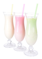 Milk shakes isolated on white