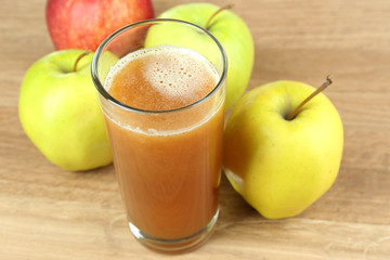 Healthy fresh juice of apples close up