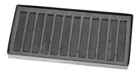 Black drawing charcoals isolated on white