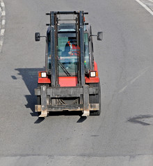 forklift on the road