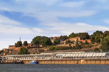 Fototapeta premium Belgrade Kalemegdan Fortress And The Old Port Depot at Dusk