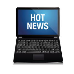 Hot news on notebook screen