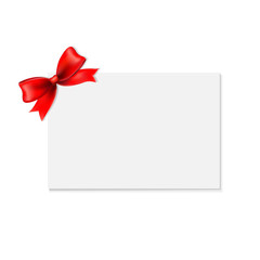 Red Bow And Blank Gift Tag
