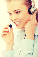 Call center woman with headset