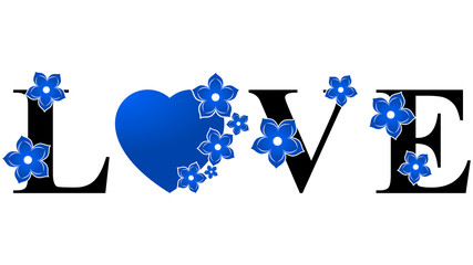 Love Heart - Blue & Black