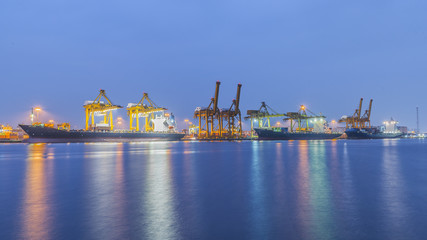 Naklejka premium Container Cargo freight ship
