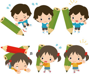 勉強する小学生の子ども