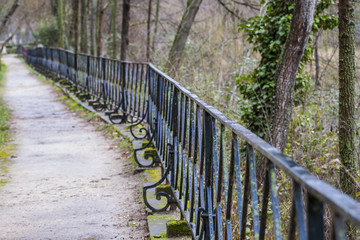 iron railing near Palace of Aranjuez, Madrid, Spain