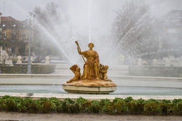 Diana myth. Ornamental fountains of the Palace of Aranjuez, Madr