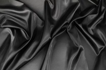 Photo sur Plexiglas Poussière Lines of black silk fabric texture fabric background