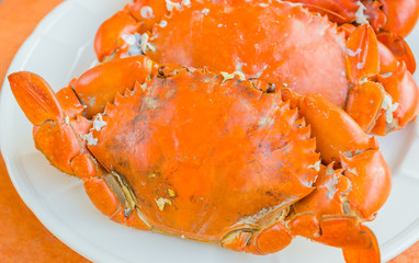 Grilled Crab on white plate