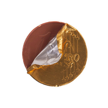 Euro currency, chocolate coins