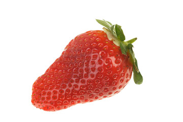 Strawberry with green leaves