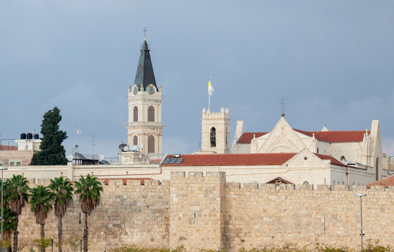 Walls and Christian church of Jerusalem
