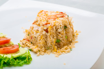 Shrimps with fried rice