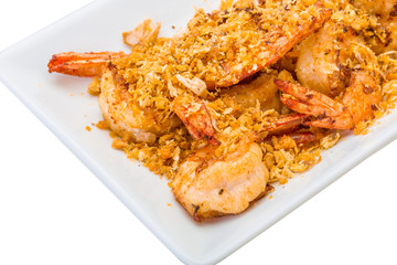 Fried shrimps with garlic