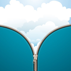 Sky background with zipper