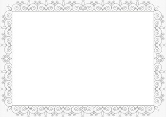 Rahmen schwarzweiß mit Spiralenmuster