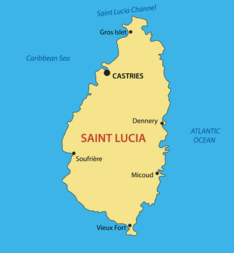 Saint Lucia - vector map