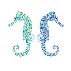 Vector logo seahorse, letter H