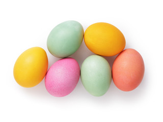 Fototapeta na wymiar colorful easter eggs from above