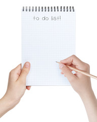 Obraz premium female teen girls holding notepad with to-do list