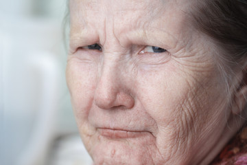 tough looking old woman