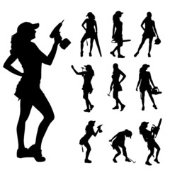 Vector silhouette of a woman.