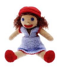 Handmade doll made with crochet-hook