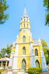 Fototapeta na wymiar Wat Niwet Thammaprawat Temple Church in ayutthaya Thailand