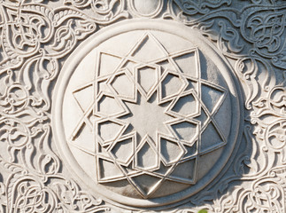Muslim star on the wall of the mosque in Istanbul, Turkey