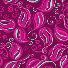 Seamless abstract pattern of wavy cucumbers